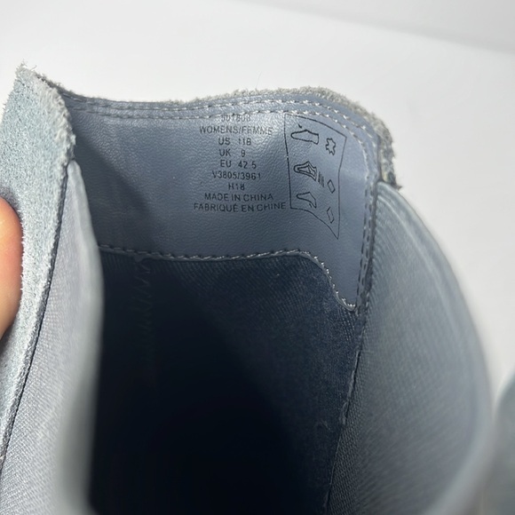 Lands' End Light Blue Suede Chelsea Wedge Ankle Bootie Sz 11B WEAR - Picture 8 of 9